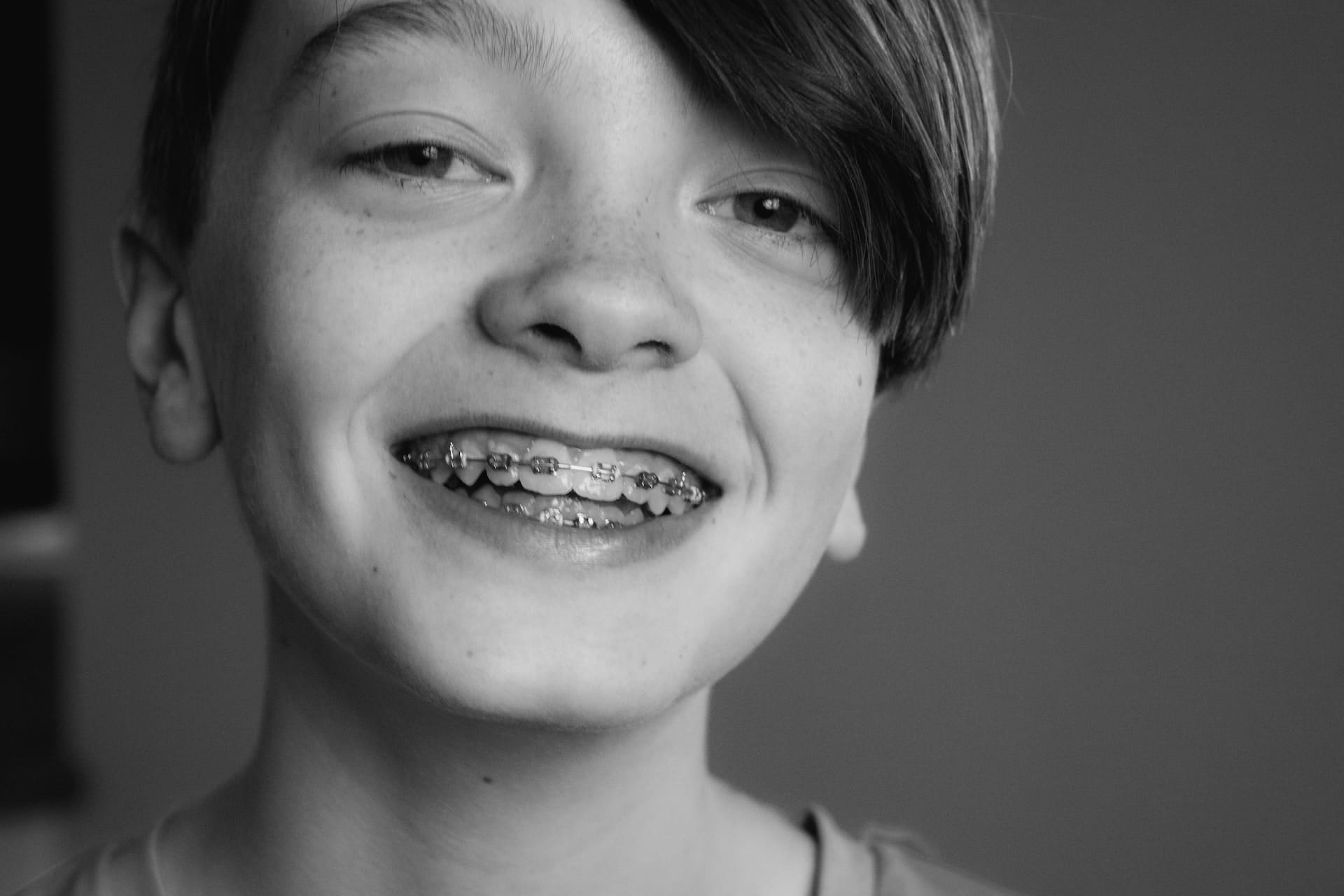 kid with braces